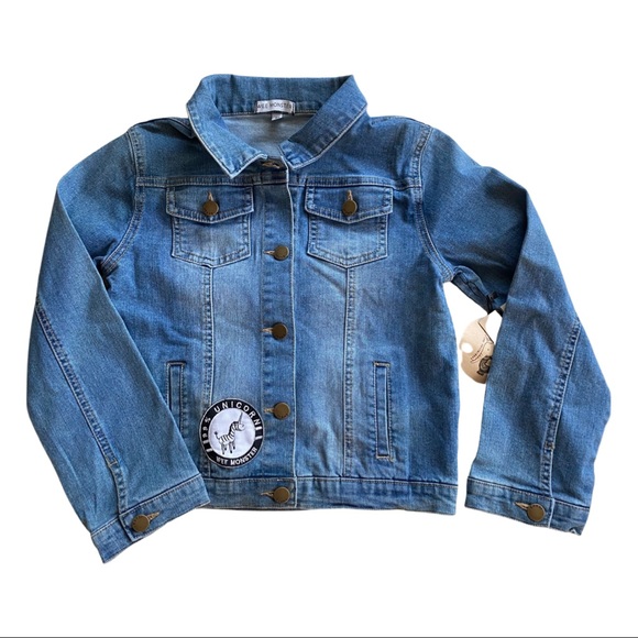 NWT Wee Monster Denim Red POW Patchwork Jacket in Pink & Red size 10 - Picture 7 of 9